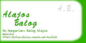 alajos balog business card